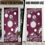 Manly Warringah Sea Eagles Door Cover Aboriginal Dot Pattern - Rugby Mascot Heritage Pride