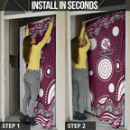 Manly Warringah Sea Eagles Door Cover Aboriginal Dot Pattern - Rugby Mascot Heritage Pride