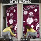 Manly Warringah Sea Eagles Door Cover Aboriginal Dot Pattern - Rugby Mascot Heritage Pride