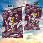 Manly Warringah Sea Eagles Garden Flag Aboriginal Dot Pattern - Rugby Mascot Heritage Pride