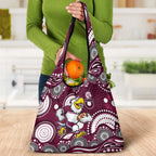 Manly Warringah Sea Eagles Grocery Bag Aboriginal Dot Pattern - Rugby Mascot Heritage Pride