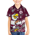Manly Warringah Sea Eagles Hawaiian Shirt Aboriginal Dot Pattern - Rugby Mascot Heritage Pride
