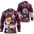 Manly Warringah Sea Eagles Hockey Jersey Aboriginal Dot Pattern - Rugby Mascot Heritage Pride