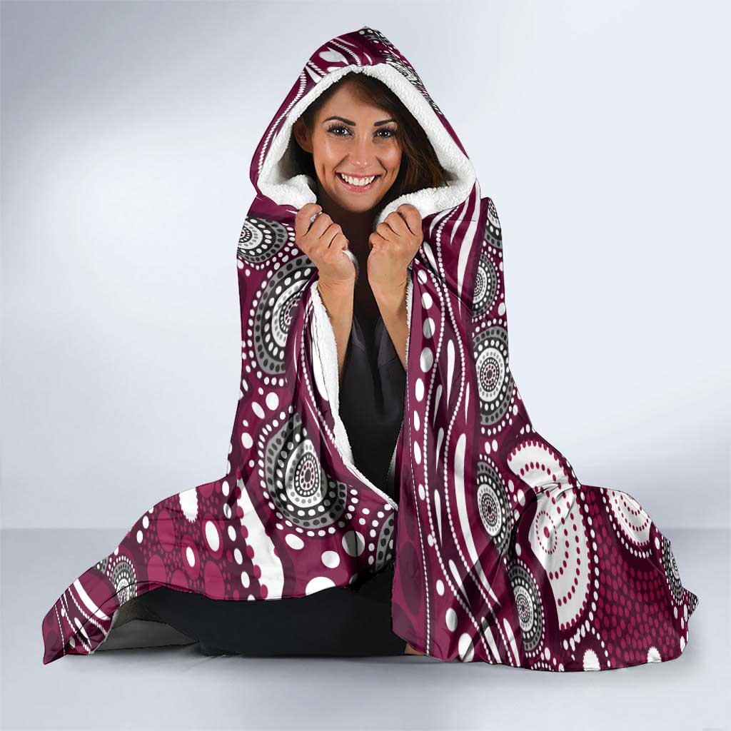 Manly Warringah Sea Eagles Hooded Blanket Aboriginal Dot Pattern - Rugby Mascot Heritage Pride