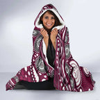 Manly Warringah Sea Eagles Hooded Blanket Aboriginal Dot Pattern - Rugby Mascot Heritage Pride