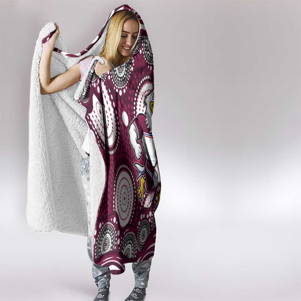 Manly Warringah Sea Eagles Hooded Blanket Aboriginal Dot Pattern - Rugby Mascot Heritage Pride
