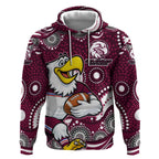 Manly Warringah Sea Eagles Hoodie Aboriginal Dot Pattern - Rugby Mascot Heritage Pride