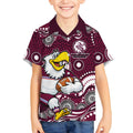 Manly Warringah Sea Eagles Kid Hawaiian Shirt Aboriginal Dot Pattern - Rugby Mascot Heritage Pride