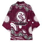 Manly Warringah Sea Eagles Kimono Aboriginal Dot Pattern - Rugby Mascot Heritage Pride