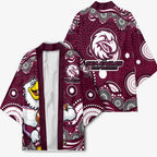 Manly Warringah Sea Eagles Kimono Aboriginal Dot Pattern - Rugby Mascot Heritage Pride