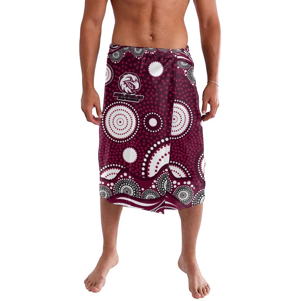 Manly Warringah Sea Eagles Lavalava Aboriginal Dot Pattern - Rugby Mascot Heritage Pride