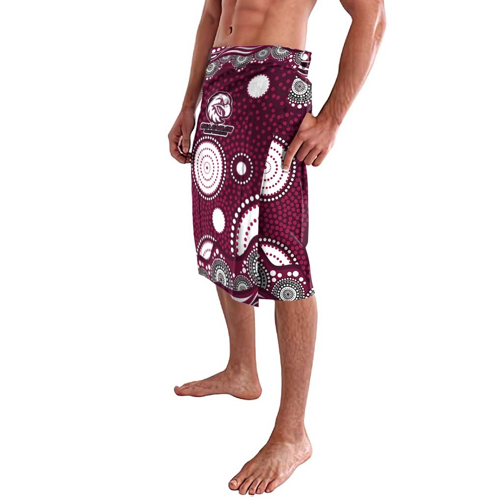Manly Warringah Sea Eagles Lavalava Aboriginal Dot Pattern - Rugby Mascot Heritage Pride