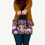 Manly Warringah Sea Eagles Leather Bag Aboriginal Dot Pattern - Rugby Mascot Heritage Pride