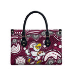 Manly Warringah Sea Eagles Leather Bag Aboriginal Dot Pattern - Rugby Mascot Heritage Pride