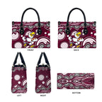 Manly Warringah Sea Eagles Leather Bag Aboriginal Dot Pattern - Rugby Mascot Heritage Pride
