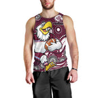 Manly Warringah Sea Eagles Men Tank Top Aboriginal Dot Pattern - Rugby Mascot Heritage Pride