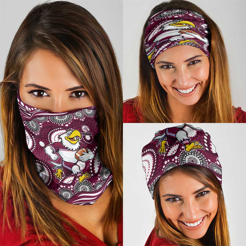 Manly Warringah Sea Eagles Neck Gaiter Aboriginal Dot Pattern - Rugby Mascot Heritage Pride