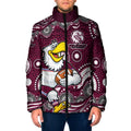 Manly Warringah Sea Eagles Padded Jacket Aboriginal Dot Pattern - Rugby Mascot Heritage Pride