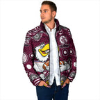 Manly Warringah Sea Eagles Padded Jacket Aboriginal Dot Pattern - Rugby Mascot Heritage Pride