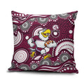 Manly Warringah Sea Eagles Pillow Cover Aboriginal Dot Pattern - Rugby Mascot Heritage Pride