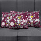 Manly Warringah Sea Eagles Pillow Cover Aboriginal Dot Pattern - Rugby Mascot Heritage Pride