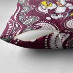 Manly Warringah Sea Eagles Pillow Cover Aboriginal Dot Pattern - Rugby Mascot Heritage Pride