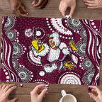 Manly Warringah Sea Eagles Puzzle Aboriginal Dot Pattern - Rugby Mascot Heritage Pride