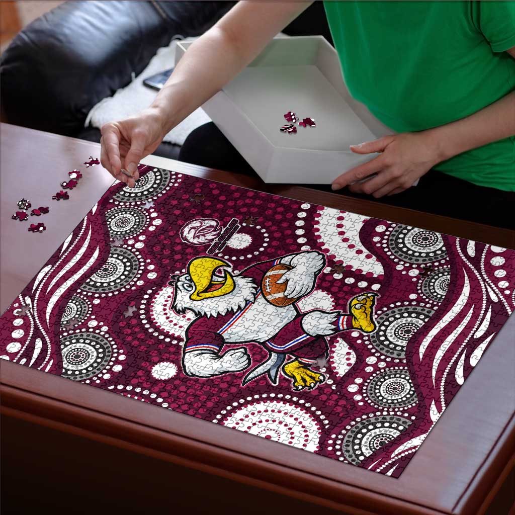 Manly Warringah Sea Eagles Puzzle Aboriginal Dot Pattern - Rugby Mascot Heritage Pride