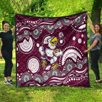 Manly Warringah Sea Eagles Quilt Aboriginal Dot Pattern - Rugby Mascot Heritage Pride