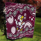 Manly Warringah Sea Eagles Quilt Aboriginal Dot Pattern - Rugby Mascot Heritage Pride