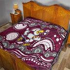 Manly Warringah Sea Eagles Quilt Aboriginal Dot Pattern - Rugby Mascot Heritage Pride
