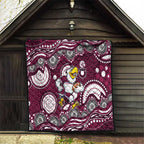 Manly Warringah Sea Eagles Quilt Aboriginal Dot Pattern - Rugby Mascot Heritage Pride