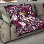 Manly Warringah Sea Eagles Quilt Aboriginal Dot Pattern - Rugby Mascot Heritage Pride