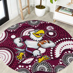 Manly Warringah Sea Eagles Round Carpet Aboriginal Dot Pattern - Rugby Mascot Heritage Pride