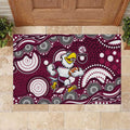 Manly Warringah Sea Eagles Rubber Doormat Aboriginal Dot Pattern - Rugby Mascot Heritage Pride