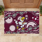 Manly Warringah Sea Eagles Rubber Doormat Aboriginal Dot Pattern - Rugby Mascot Heritage Pride