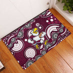 Manly Warringah Sea Eagles Rubber Doormat Aboriginal Dot Pattern - Rugby Mascot Heritage Pride