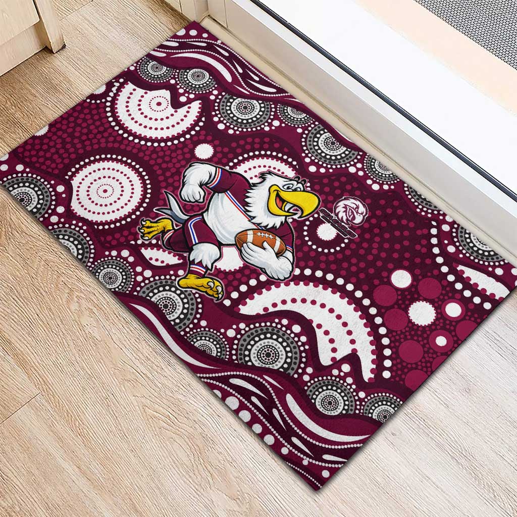 Manly Warringah Sea Eagles Rubber Doormat Aboriginal Dot Pattern - Rugby Mascot Heritage Pride
