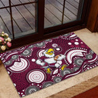 Manly Warringah Sea Eagles Rubber Doormat Aboriginal Dot Pattern - Rugby Mascot Heritage Pride