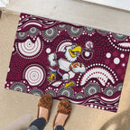 Manly Warringah Sea Eagles Rubber Doormat Aboriginal Dot Pattern - Rugby Mascot Heritage Pride