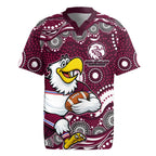 Manly Warringah Sea Eagles Rugby Jersey Aboriginal Dot Pattern - Rugby Mascot Heritage Pride