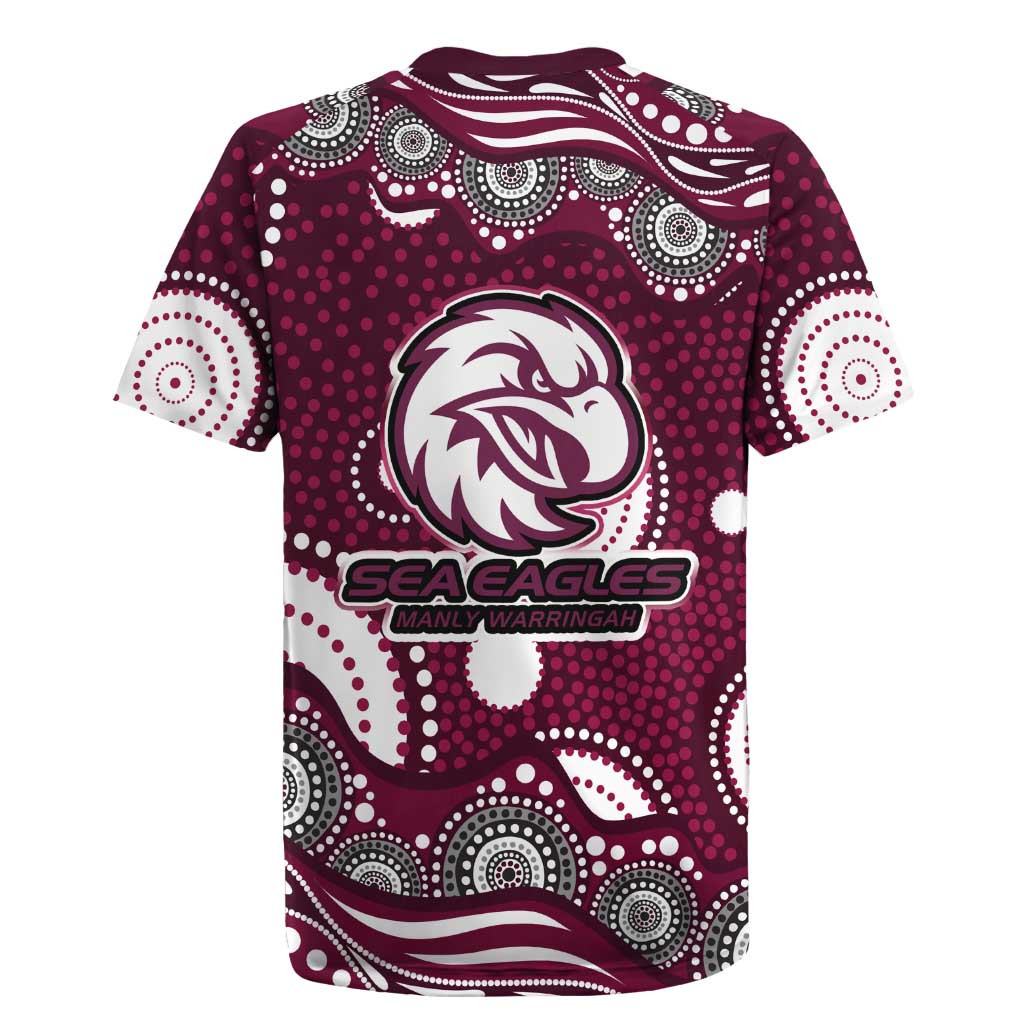 Manly Warringah Sea Eagles Rugby Jersey Aboriginal Dot Pattern - Rugby Mascot Heritage Pride