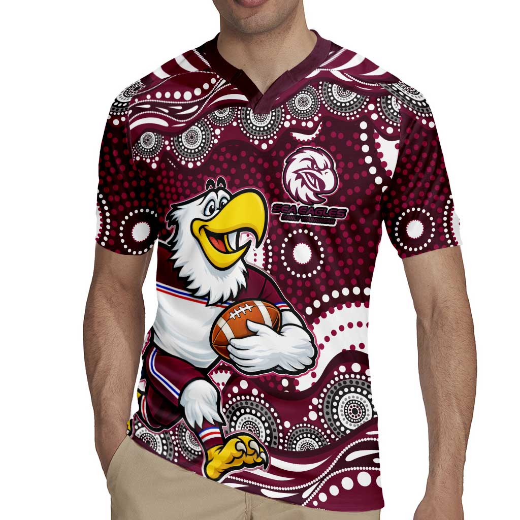 Manly Warringah Sea Eagles Rugby Jersey Aboriginal Dot Pattern - Rugby Mascot Heritage Pride