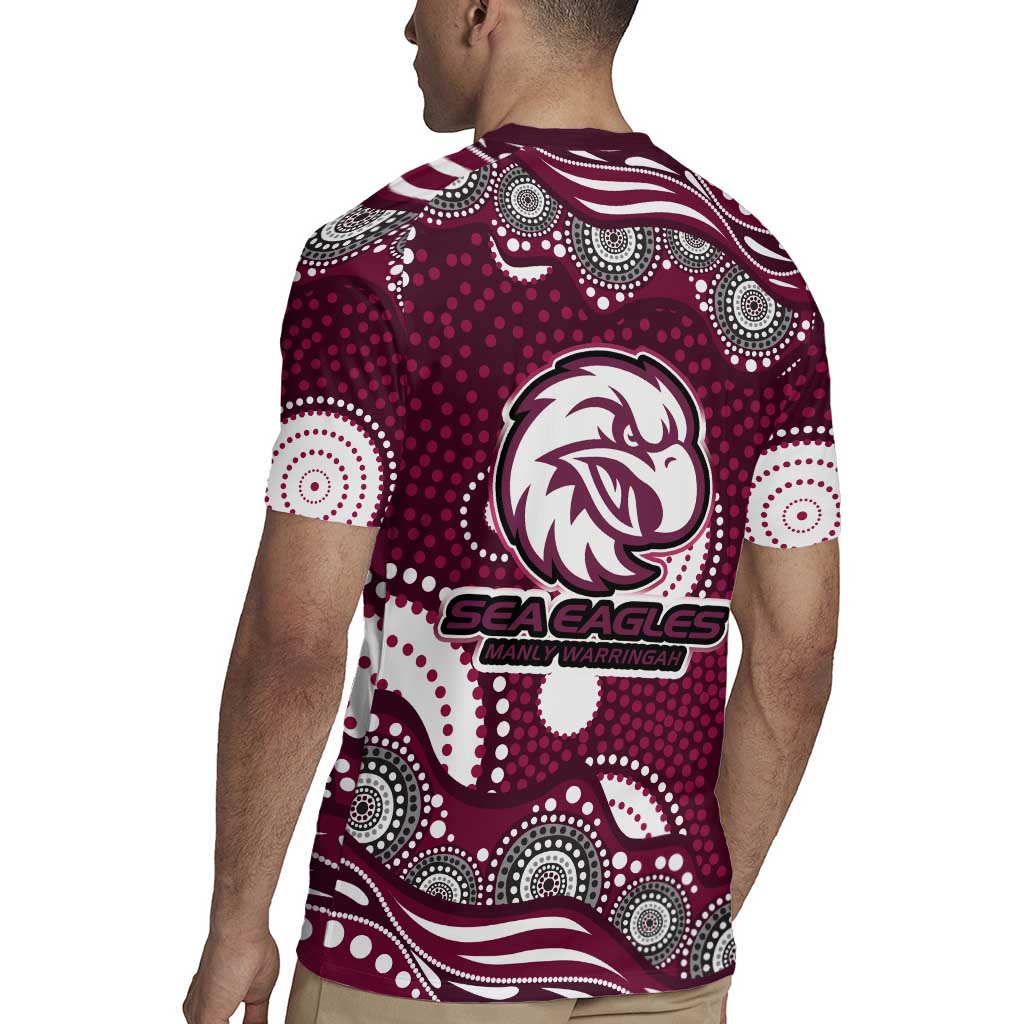 Manly Warringah Sea Eagles Rugby Jersey Aboriginal Dot Pattern - Rugby Mascot Heritage Pride