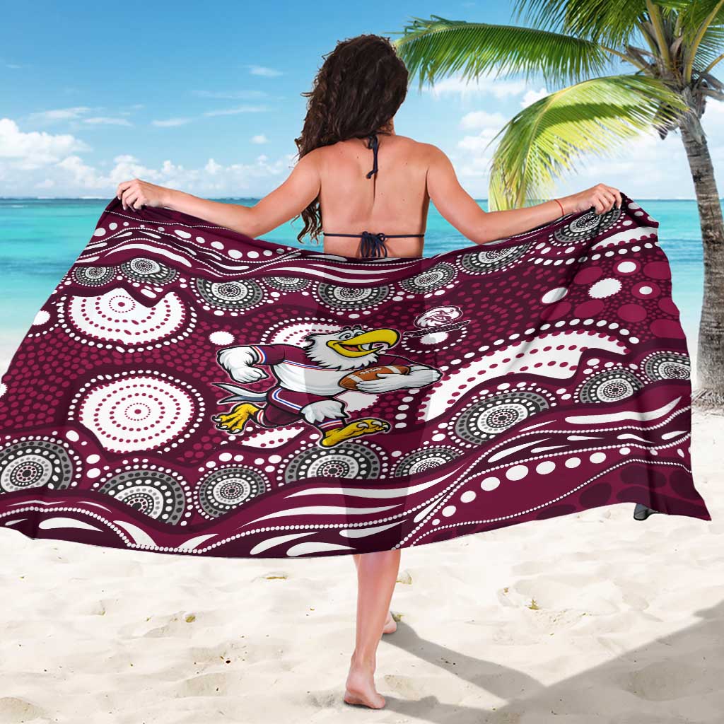 Manly Warringah Sea Eagles Sarong Aboriginal Dot Pattern - Rugby Mascot Heritage Pride