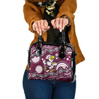 Manly Warringah Sea Eagles Shoulder Handbag Aboriginal Dot Pattern - Rugby Mascot Heritage Pride