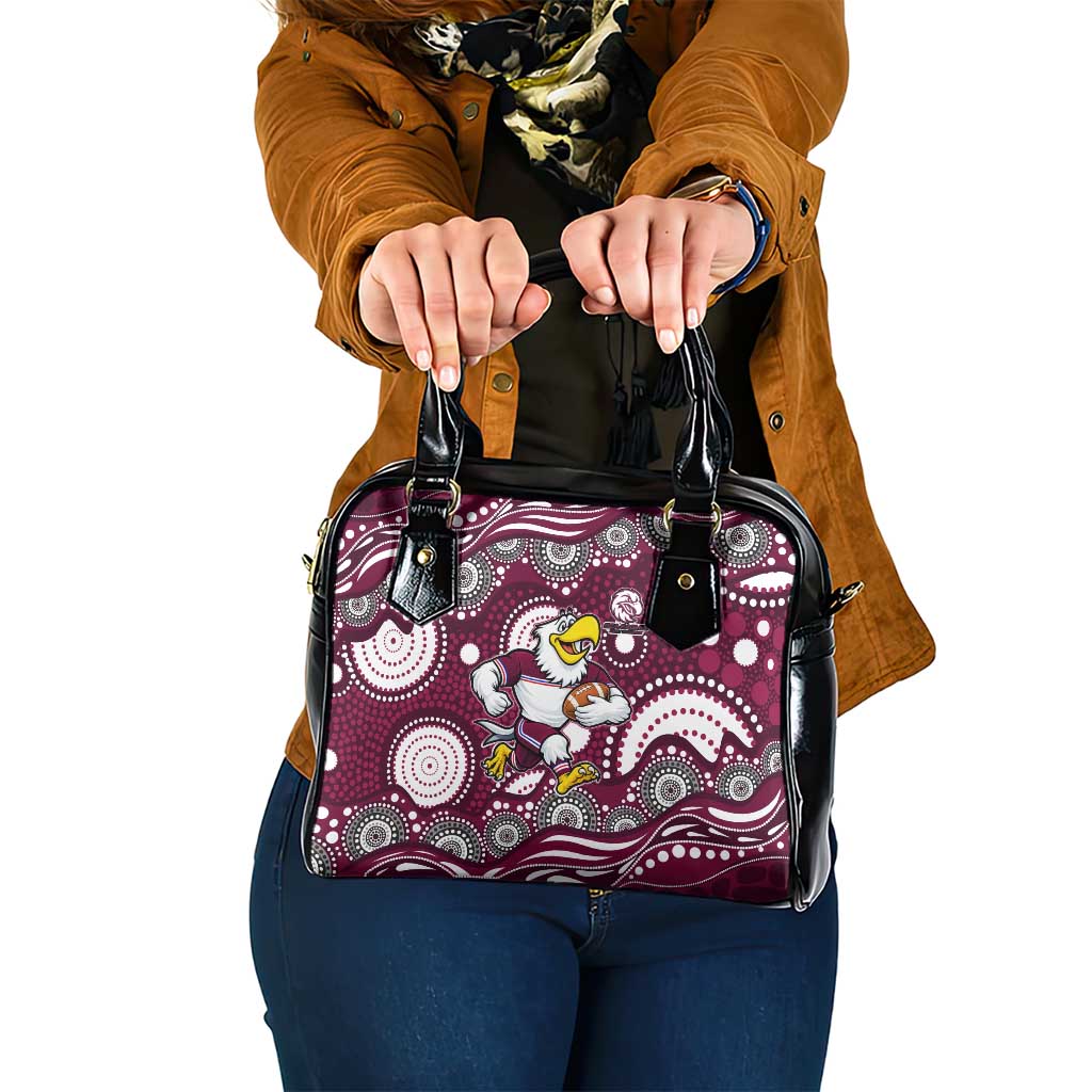 Manly Warringah Sea Eagles Shoulder Handbag Aboriginal Dot Pattern - Rugby Mascot Heritage Pride