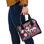 Manly Warringah Sea Eagles Shoulder Handbag Aboriginal Dot Pattern - Rugby Mascot Heritage Pride