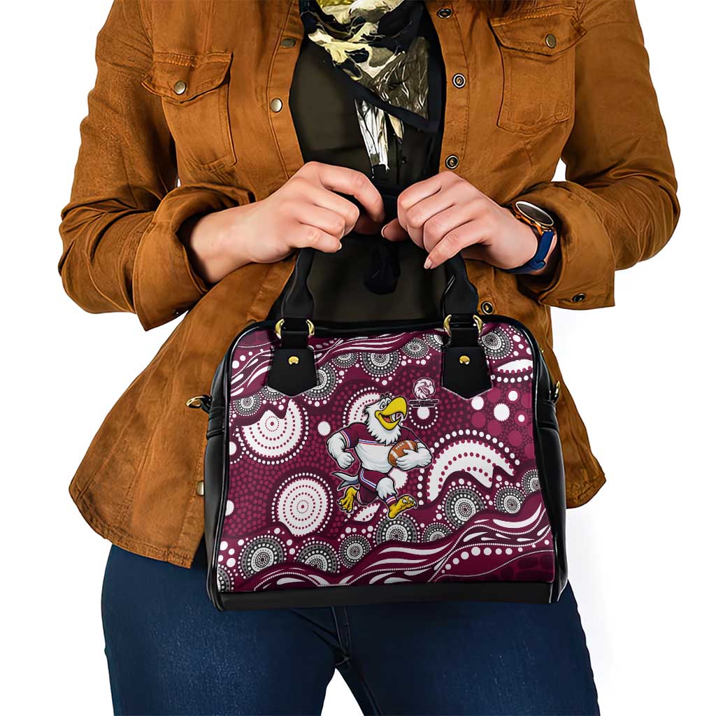 Manly Warringah Sea Eagles Shoulder Handbag Aboriginal Dot Pattern - Rugby Mascot Heritage Pride