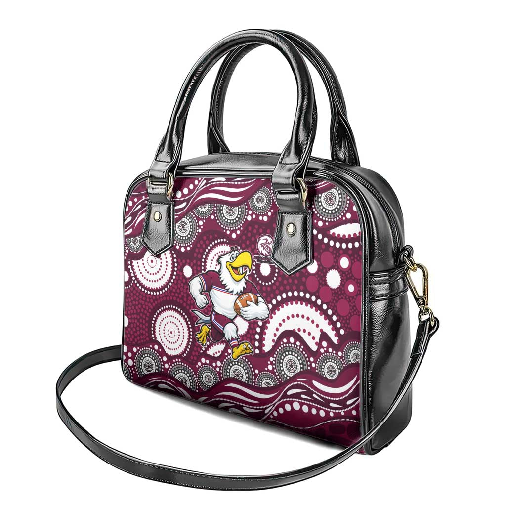 Manly Warringah Sea Eagles Shoulder Handbag Aboriginal Dot Pattern - Rugby Mascot Heritage Pride